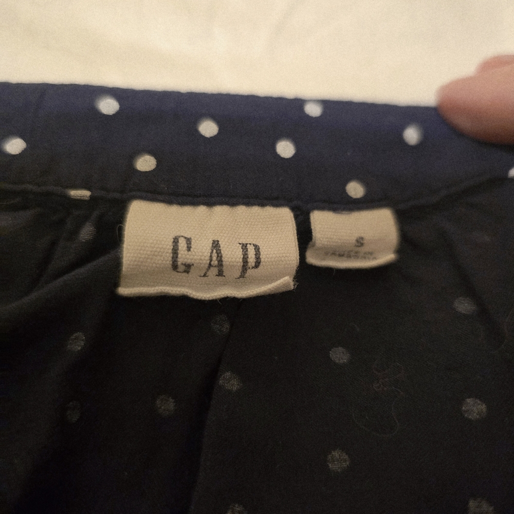 GAP Dark Blue Polka Dot Blouse - Picture 3 of 4